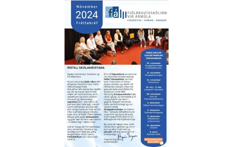 Fréttabréf FÁ - nóvember