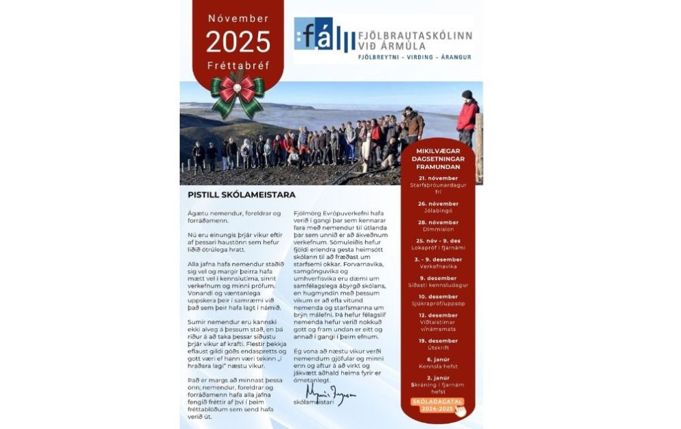 Fréttabréf FÁ - nóvember 2025