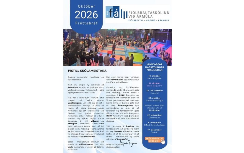 Fréttabréf FÁ - október 2026
