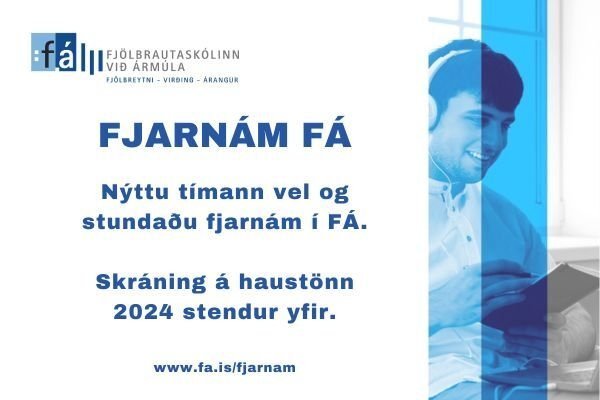 Skráning í fjarnám stendur yfir