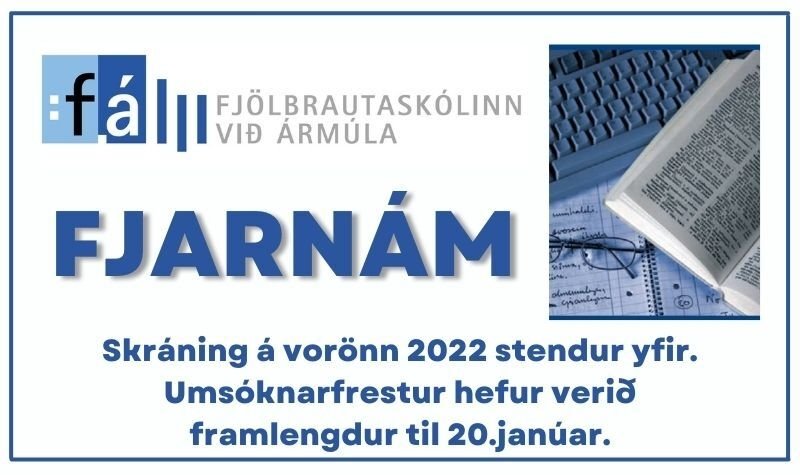 Umsóknarfrestur í fjarnám framlengdur