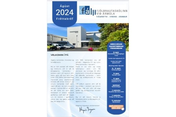 Fréttabréf FÁ - ágúst 2024