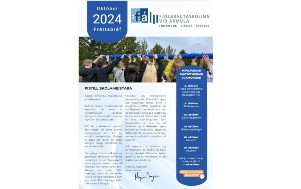 Fréttabréf FÁ - október