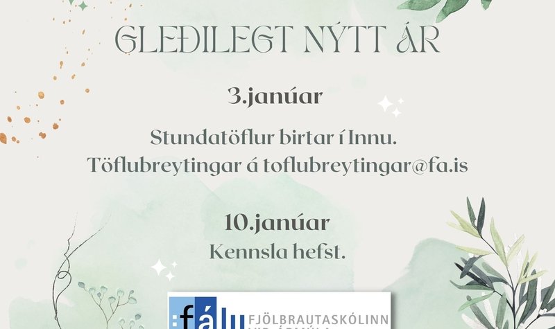 Skólahald eftir jólafrí