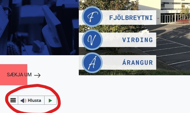 ReadSpeaker - Hlusta hnappur