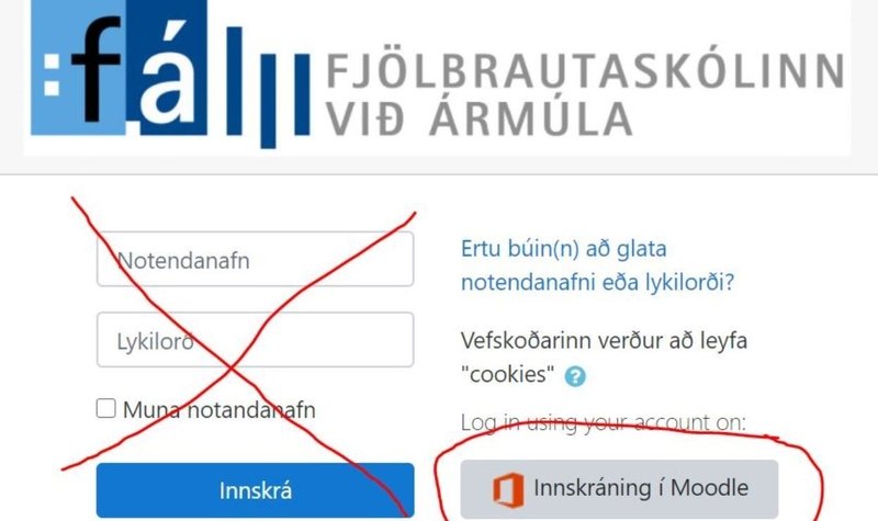 Moodle innskráning
