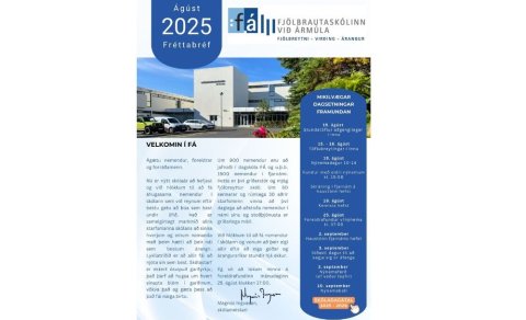 Fréttabréf FÁ - ágúst 2025