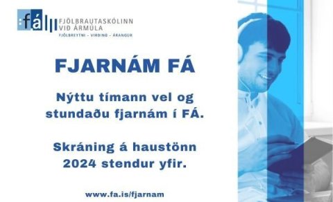 Skráning í fjarnám stendur yfir