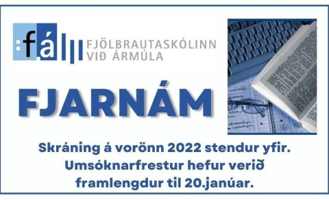 Umsóknarfrestur í fjarnám framlengdur