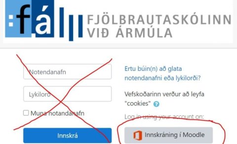Moodle innskráning